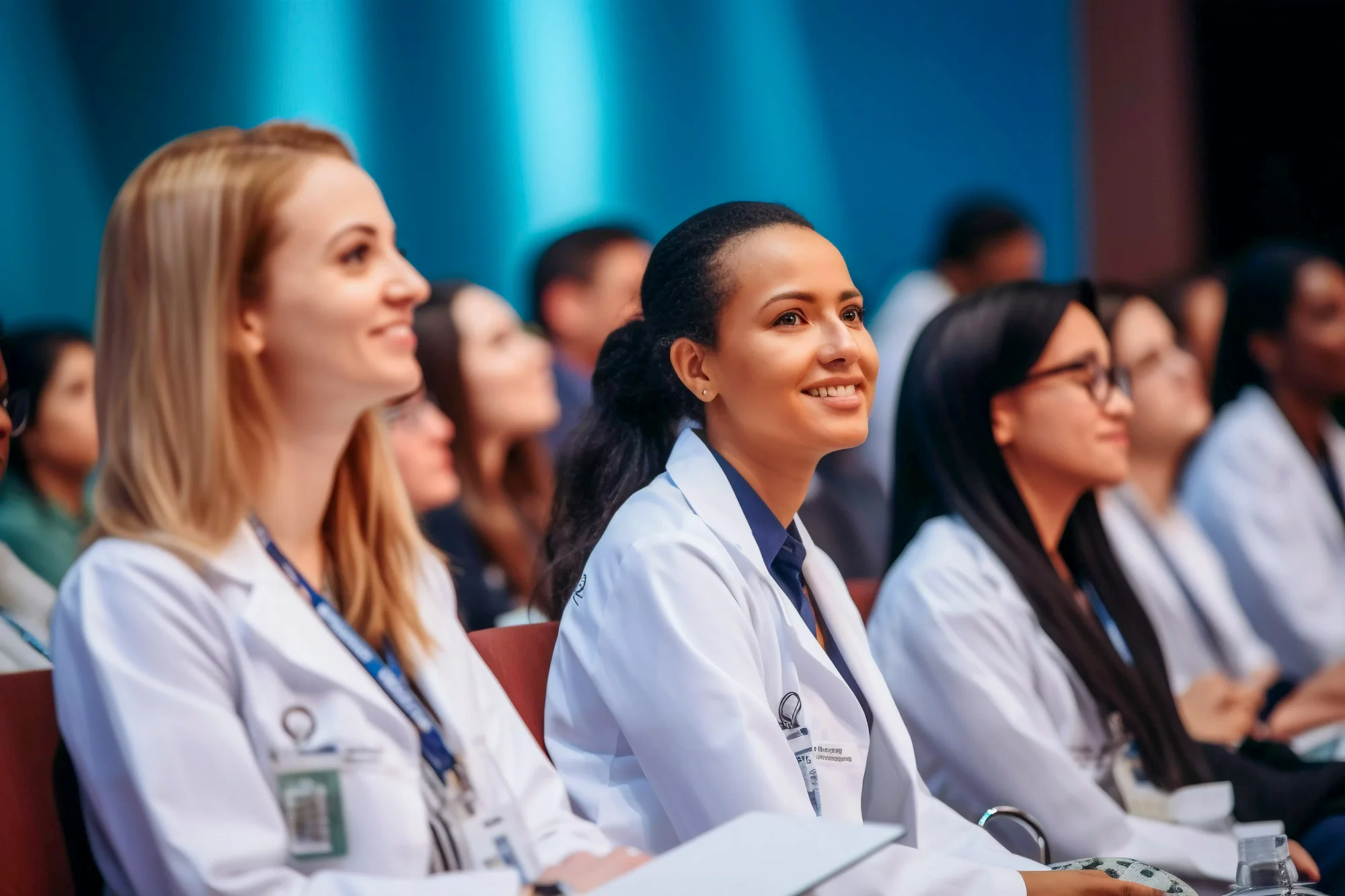 Imagem ilustrando pessoas em evento da área da saúde