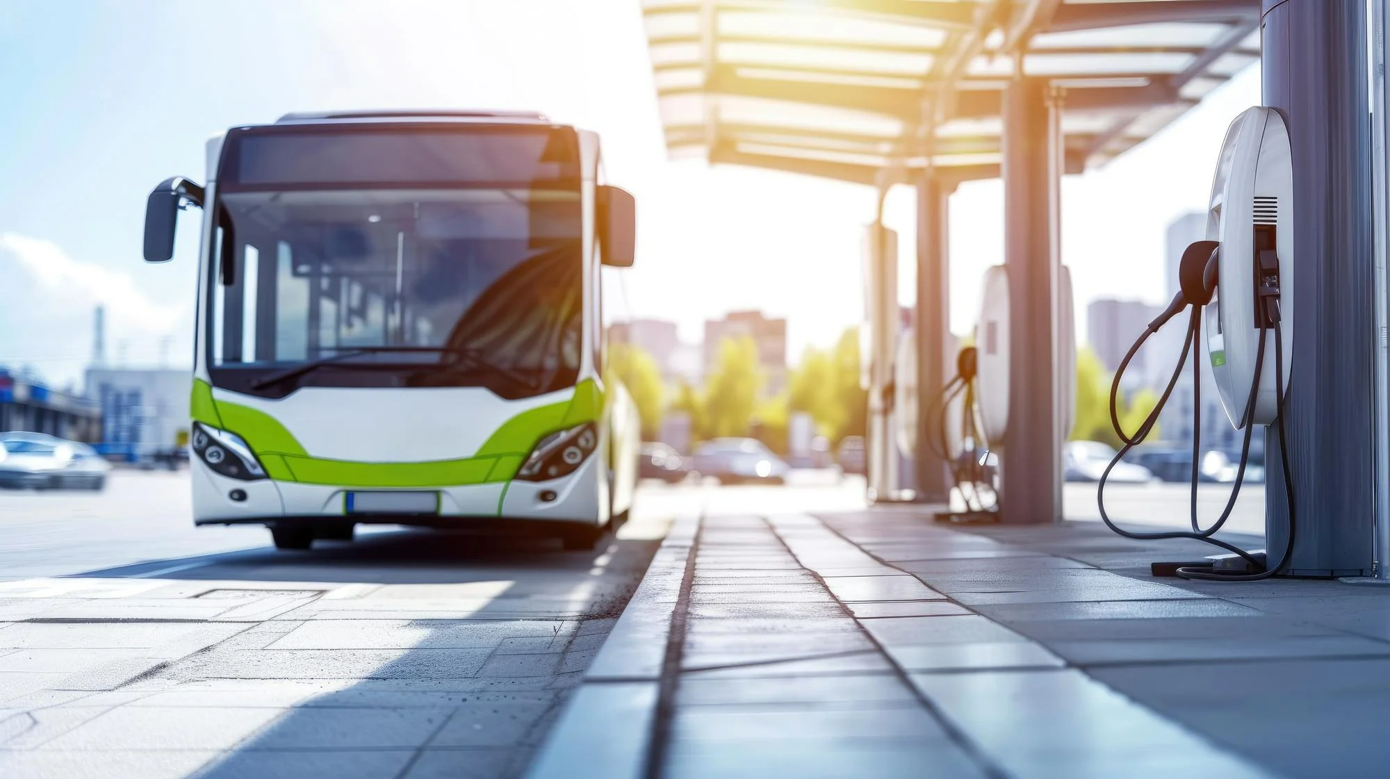 ônibus público elétrico pertencente a uma grande empresa brasileira de transporte público